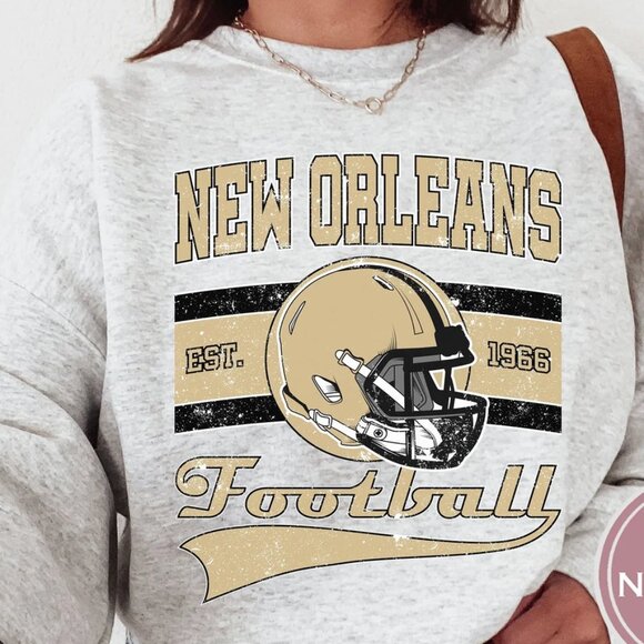 Vintage New Orleans Saints Football Sweatshirt, Retro NFL Style Men Women Shirt - Picture 1 of 2